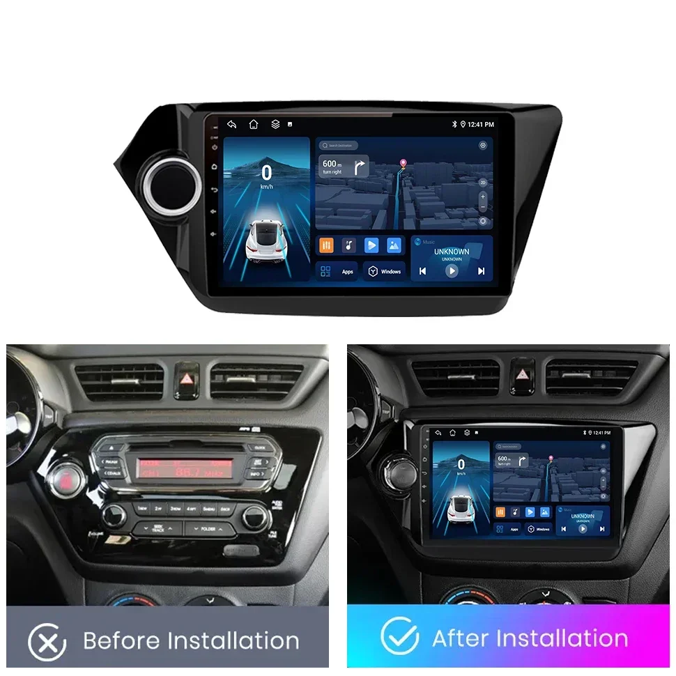 Car Radio Carplay Android Multimedia Video Player for KIA RIO 3 2011 2012-2016 8Core Dsp 4G WIFI BT Navigation GPS Stereo 2Din