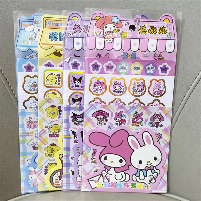 24pack/lot Sanrio Kuromi Melody Stickers Cartoon Scrapbooking DIY Diary Decorative Sticker Album Stick Label Stationery