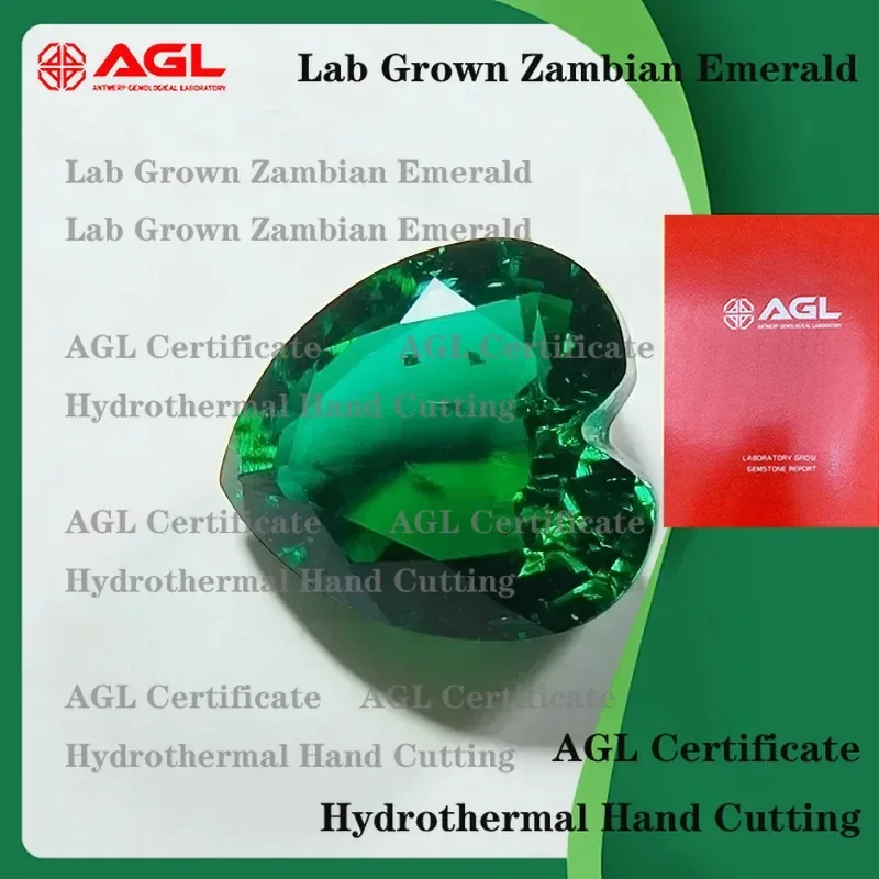 

Lab Grown Zambian Emeralds for Jewelry Making Heart Shape Hydrothermal Cultured Gemstone Hand Cut With Natural-Looking