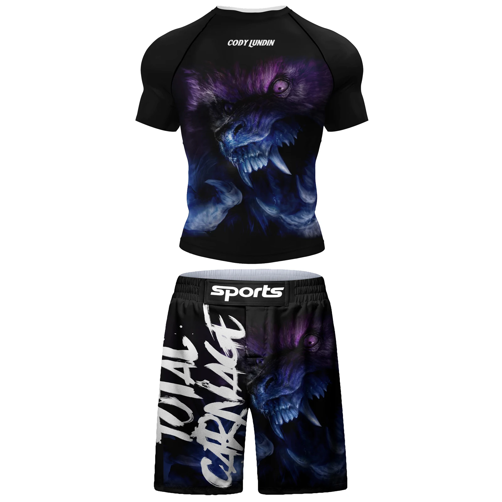 Own Factory Sublimation Printing Men's Sportswear Mma Bjj Jiu-Jitsu Figting Rash Guard Sets With Anti-Pilling Workout Clothing