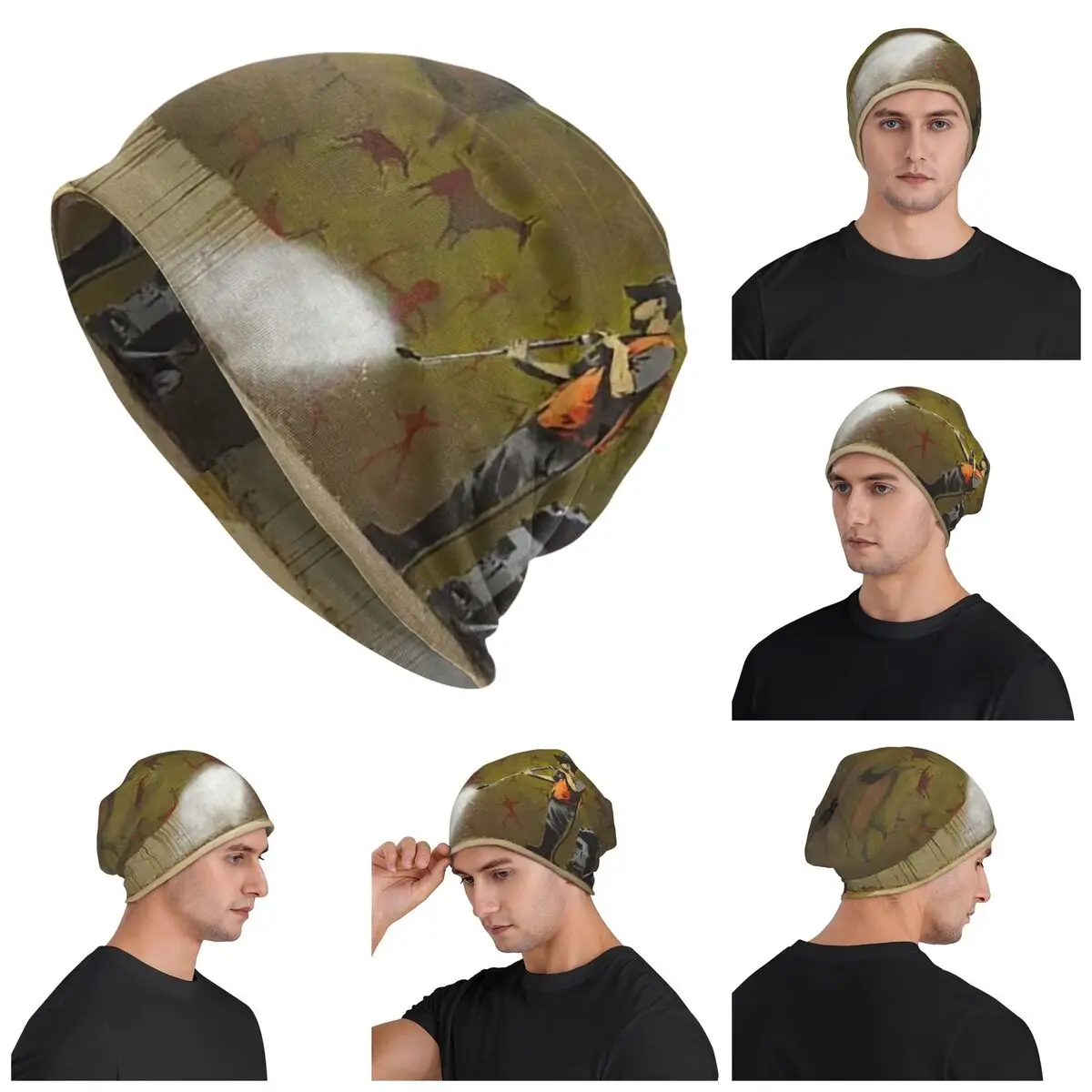 Banksy Graffiti Merchandise Unisex Adult Beanies Caps Knitted Bonnet Hat Warm Fashion Autumn Winter Outdoor Skullies Hats