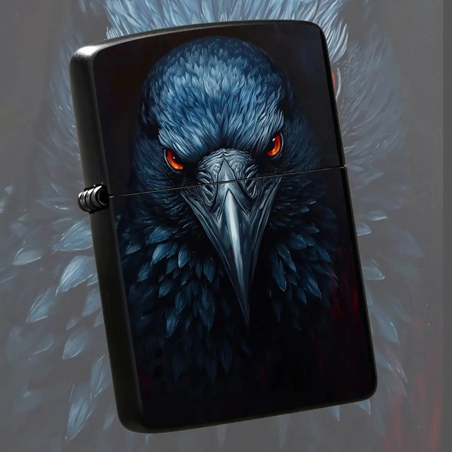 Creative Dark Mysterious Raven Pattern Lighter, Cool Atmospheric Portable Daily Use Item, Perfect for Camping Hiking Home Use Gifting, Multi-scenario Practical Artistic Themed Functional Accessor A Humorous And Interesting Lighter