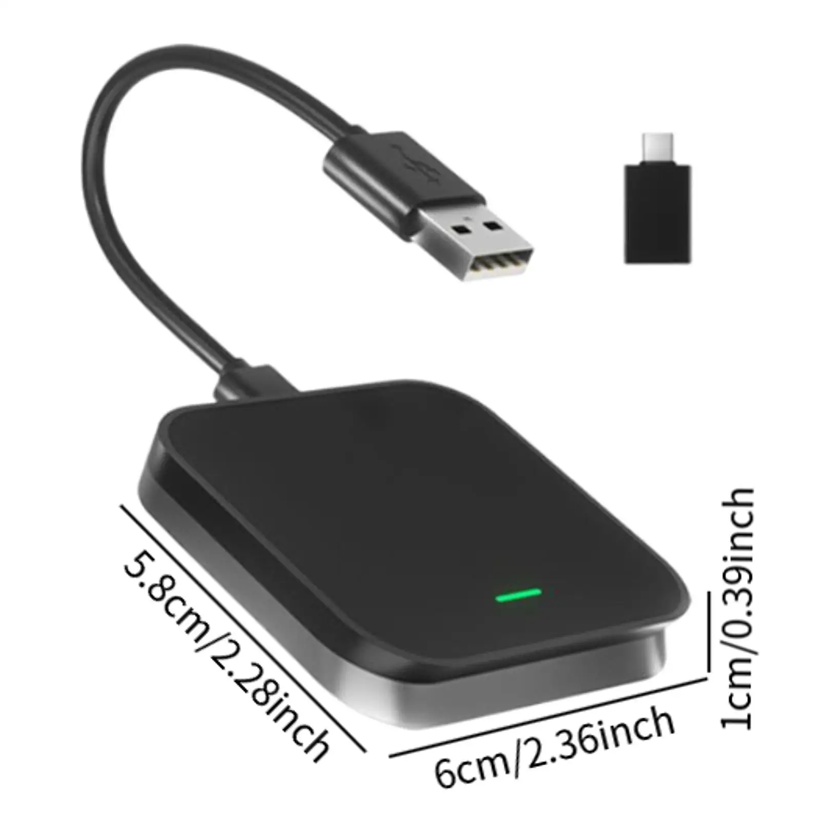 Wireless Car Adapter Connection Easy to Use Compact Vehicle Plug and Play