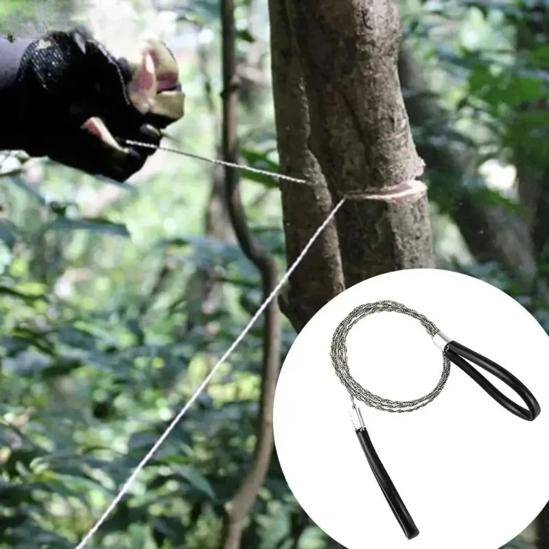 

1 Portable Outdoor Survival Stainless Steel Handle Wire Saw Outdoor Camping Hiking Pocket Manual Cutting Chainsaw