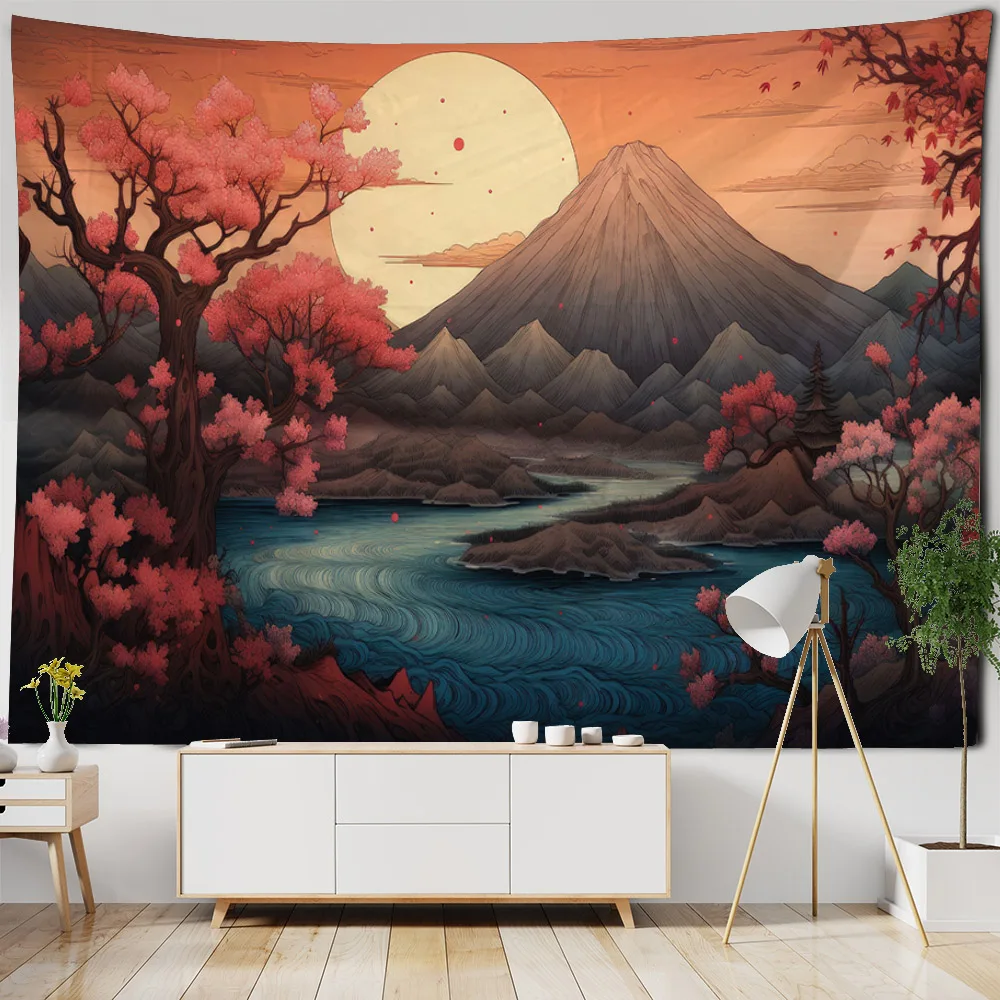 Natural scenery oil painting tapestry home wall art decoration background cloth bedroom living room dormitory office poster