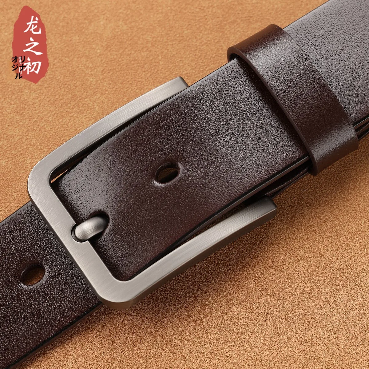 純粋な牛革ベルト男性用ユースボタンバックルカジュアルスタイルウエストベルトファッショナブルな若い男性のベルト革アクセサリー