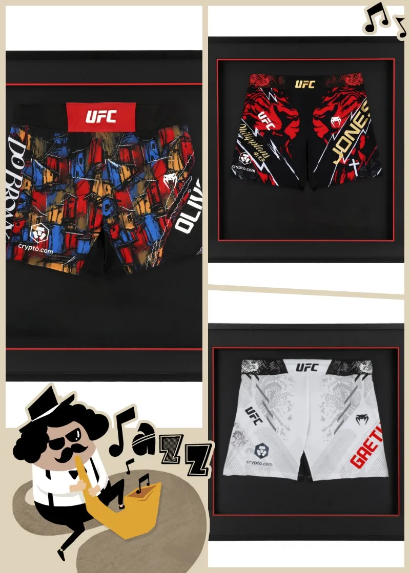 

2025 Gym Fitness Shorts Men's Charles Oliveira Fight Shorts Training Jogging Shorts Boxing Sports Mesh Shorts Beach Shorts