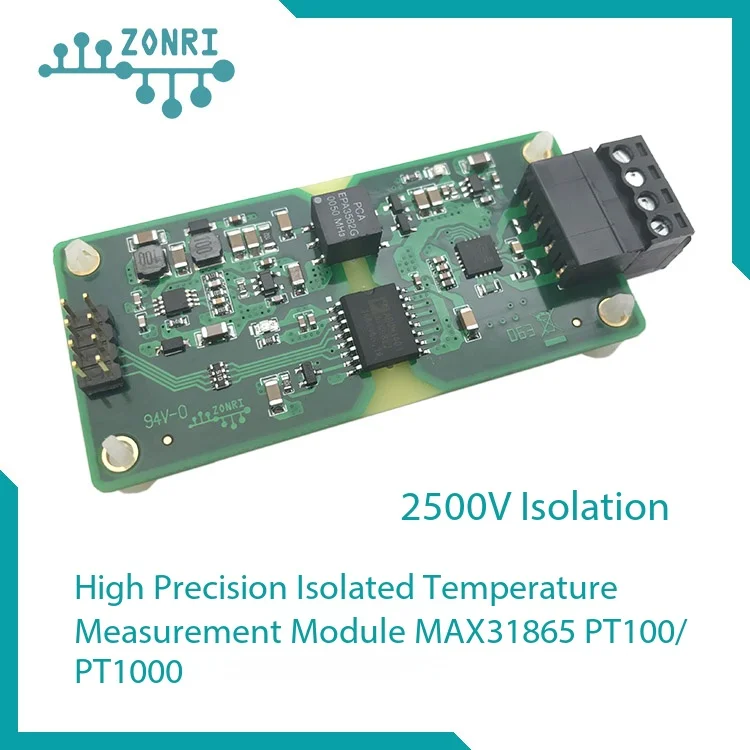 MAX31865 High Precision Isolated RTD Module, PT100/PT1000 Multi-Channel Sensor Board