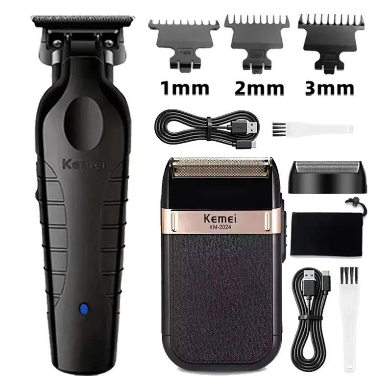 Kemei Tondeuse Km-809A Km-2299 Km-2024 UBS Oplaadbare Draadloze Baardtrimmer Krachtige Elektrische Tondeuse voor Mannen