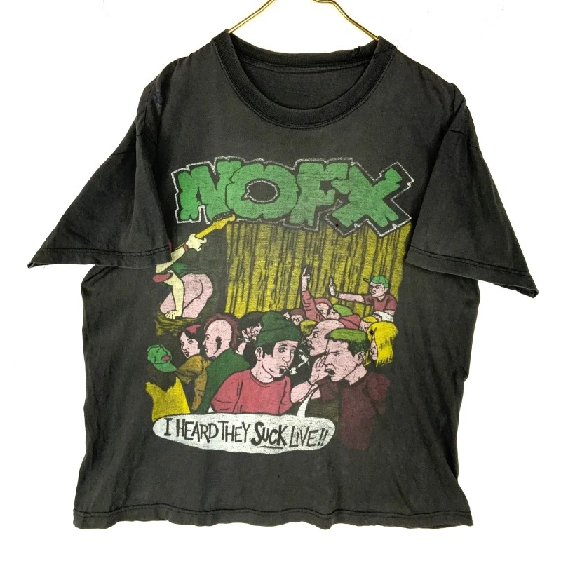Camiseta vintage Nofx Large Rock Punk Tour I Heard They Suck Live 90s Band Tee Novas chegadas de primavera/verão