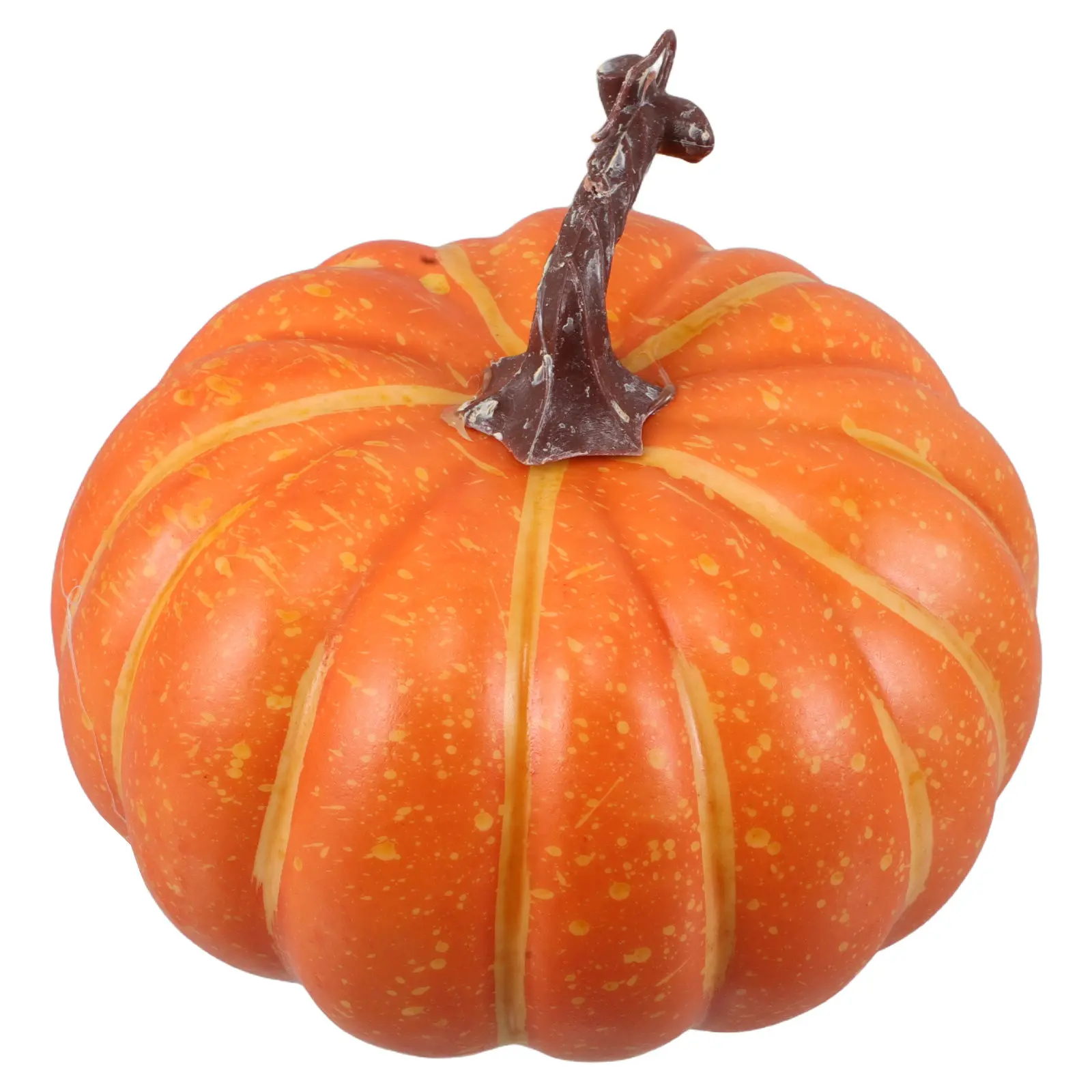 Lightweight Reusable Faux Pumpkins Vibrant Orange Large Artificial Pumpkin Decor for Indoor Outdoor Dining Table Windowsill