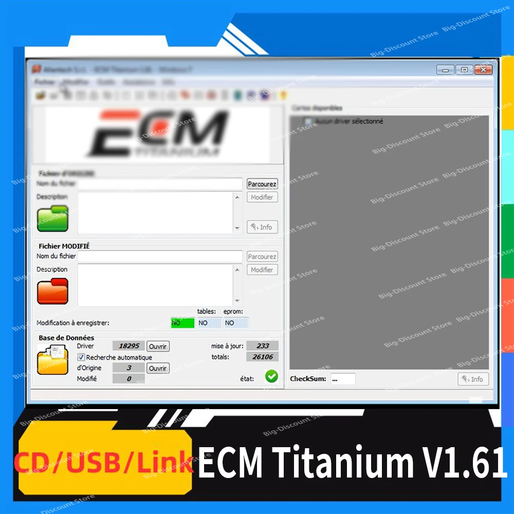 ECM Titanium 1.61 With 18259+ Driver Hexadecimal View Checksum ECM V1.61 With 26000+ Drivers  for ecu tool Car repair software