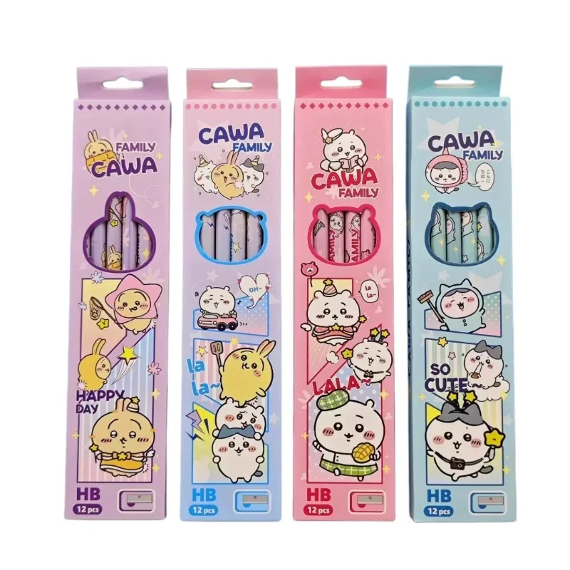 12Pcs Graphite Pencil Cute Chiikawa Pencil HB Lead for Students 2B Non Toxic Pencil Student Back-To-School Study Supplies Gifts