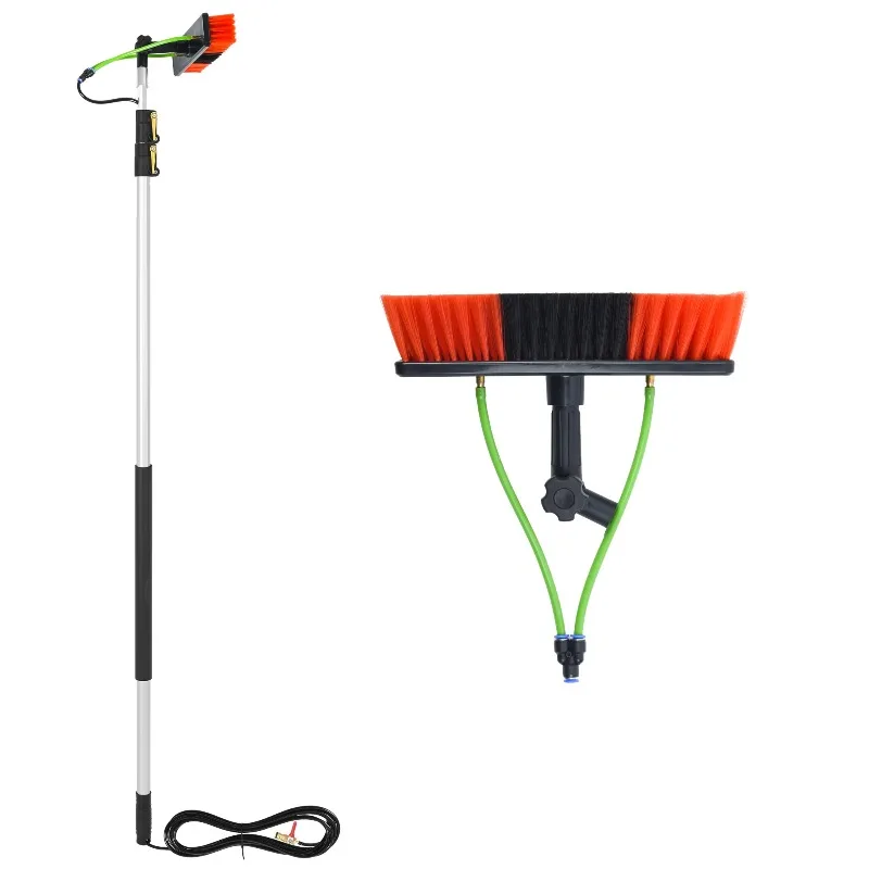 Household aluminum 21ft telescopic cleaning rod microfiber external water brush