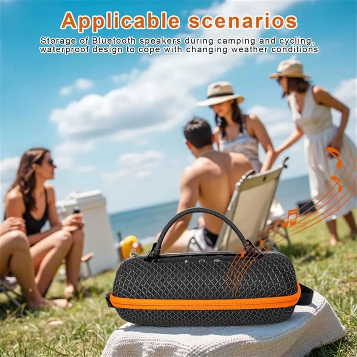 *AA90P Hard Outdoors Travel Case for JBL Charge 6 Speaker Transparent Case for JBL Charge6 Speaker Carrying Sound Permeable Bag