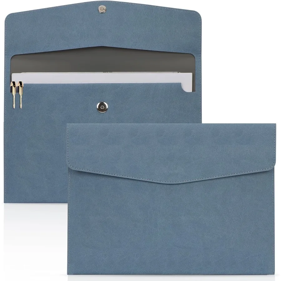 Document File Folder Waterproof Thin PU Leather A4 Envelope Folder File Document Organizer Storage Case Filing Envelope Folder