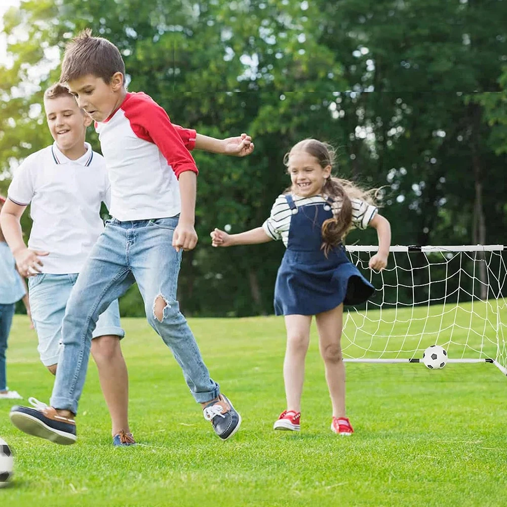 Football Goal Net with Pump & Ball Football Goal Sports Toy PVC Foldable Football Goal Post for Indoor Outdoor Football Training