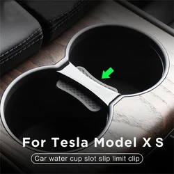 Car Center Console Insert Water Cup Slot Slip Limit Clip for Tesla Model X/S 2017-2020