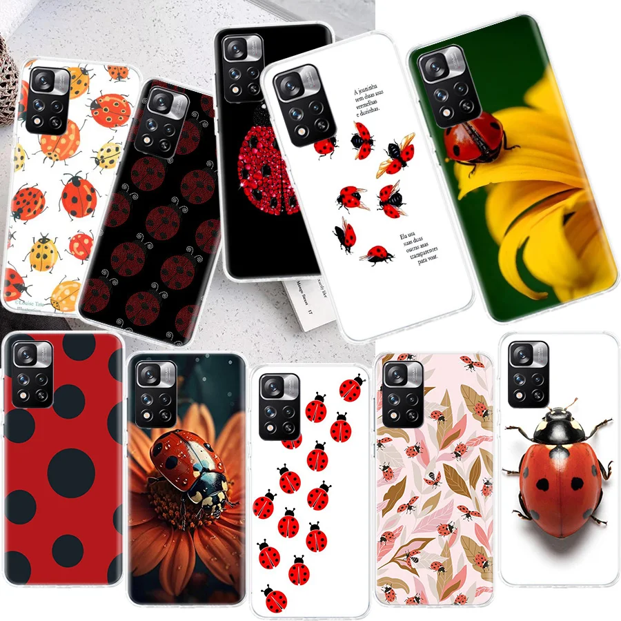 Insect Seven-star ladybug Painted Colourful Phone Case For Xiaomi Redmi Note 11 11S 11T 5G 11E 10S 10 12S 12 Pro Plus 9S 9T 9 8T