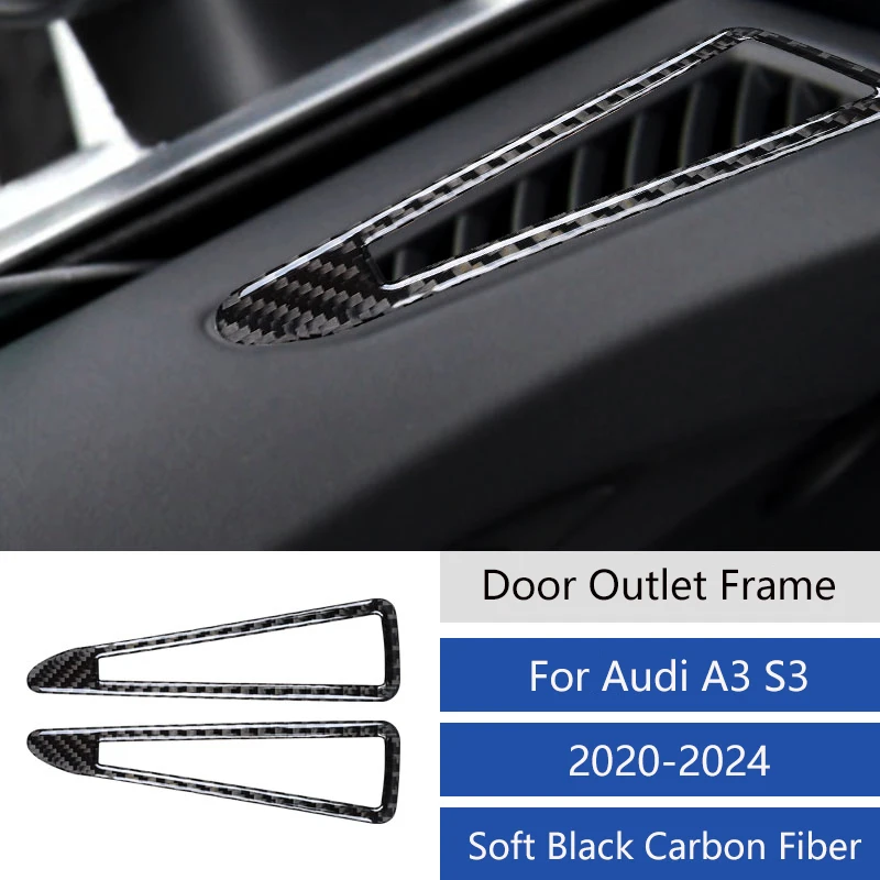 

Настоящая мягкая наклейка из углеродного волокна для Audi A3 S3 8Y 2021 2022 2023 2024, RHD LHD, дверная розетка, рамка, аксессуары, внутренняя отделка