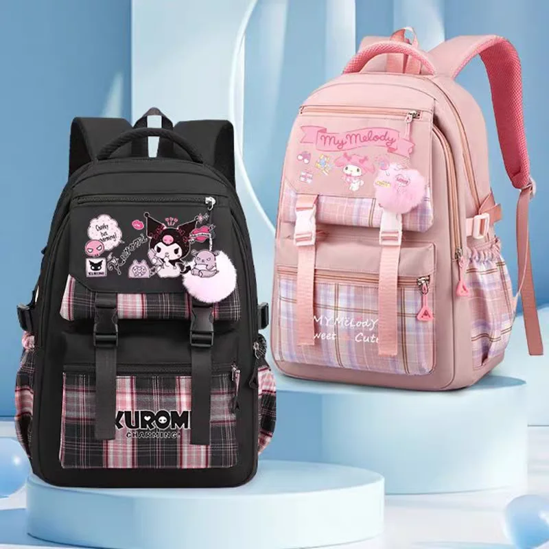 

Sanrio Kuromi Large Capacity Waterproof Backpack For School Kawaii Anime Cosplay Bag Travel Bag Girl School Student Gift