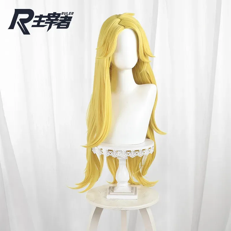 2025 aaa لعبة جديدة بحر اللصوص Ais تأثيري شعر أصفر طويل RS حفلة الهالوين لعب الأدوار شعر مستعار + غطاء مجاني