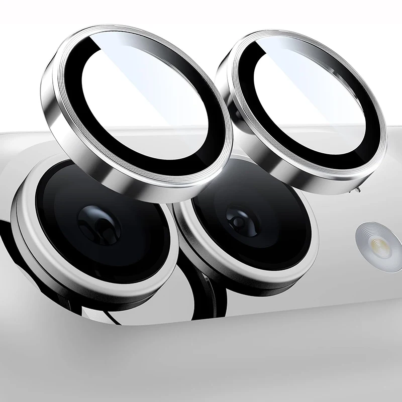 Metallring-Kameraschutz für die Rückkamera des Apple iPhone Duo, Objektivschutzglas, Objektivschutzfolie für das Apple iPhone Duo.