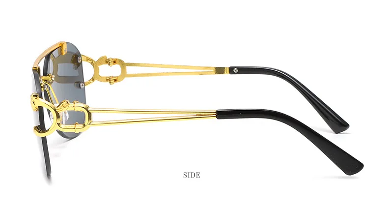Neue randlose Piloten-Sonnenbrille mit Metallrahmen für Damen und Herren – Große runde Sonnenbrille mit Farbverlauf für Reisen – Detail 11