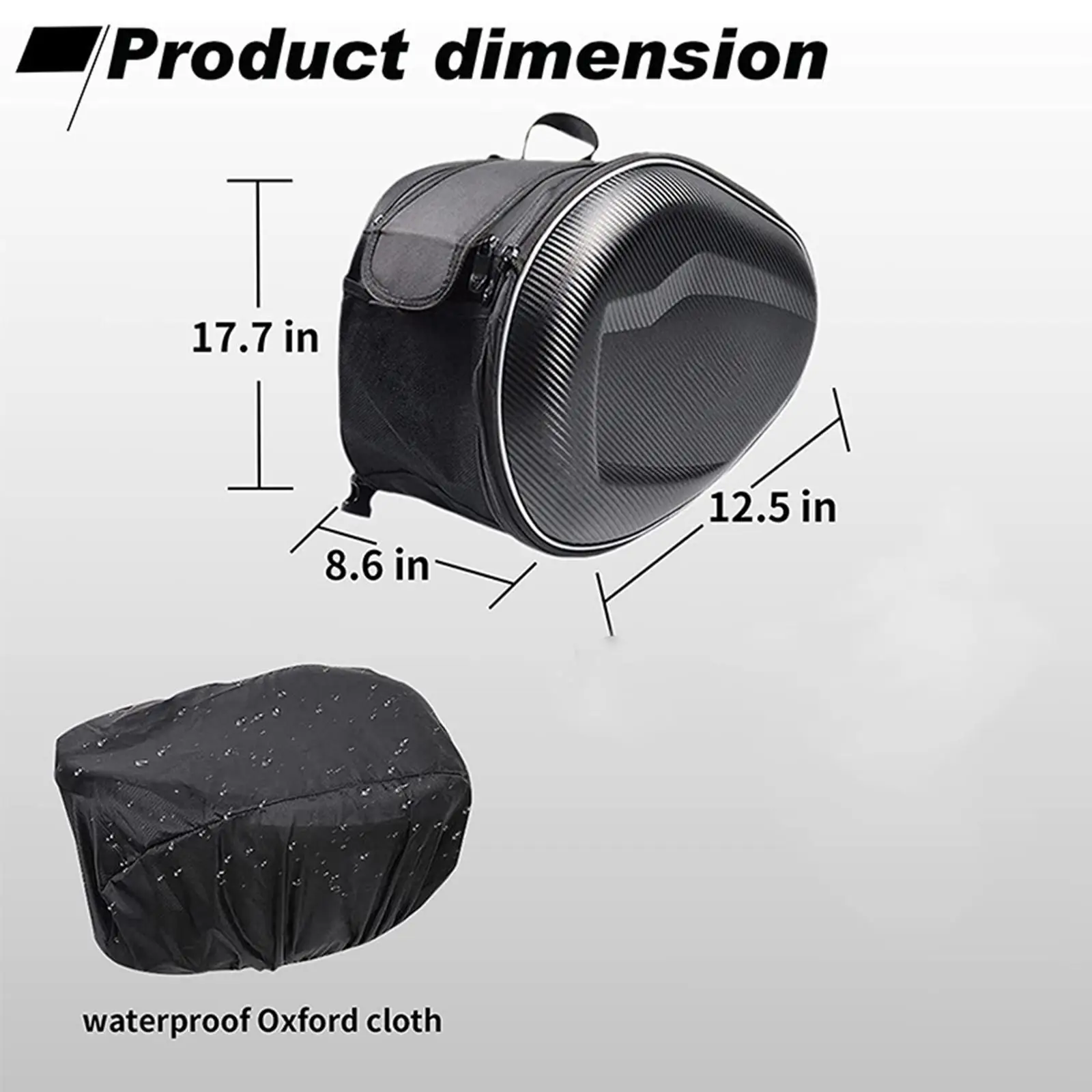 Motorcycle Saddlebags Universal Waterproof Cover Zipper Closure Tool Bag Double Strap Studded Side Bags Panniers Large Capacity