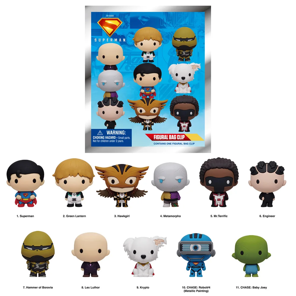 

Superman Officially Licensed Blind Box 3D Figurine Bag Clip Charms Blind Bag Anime Figure Keychain Anime Collector Kering