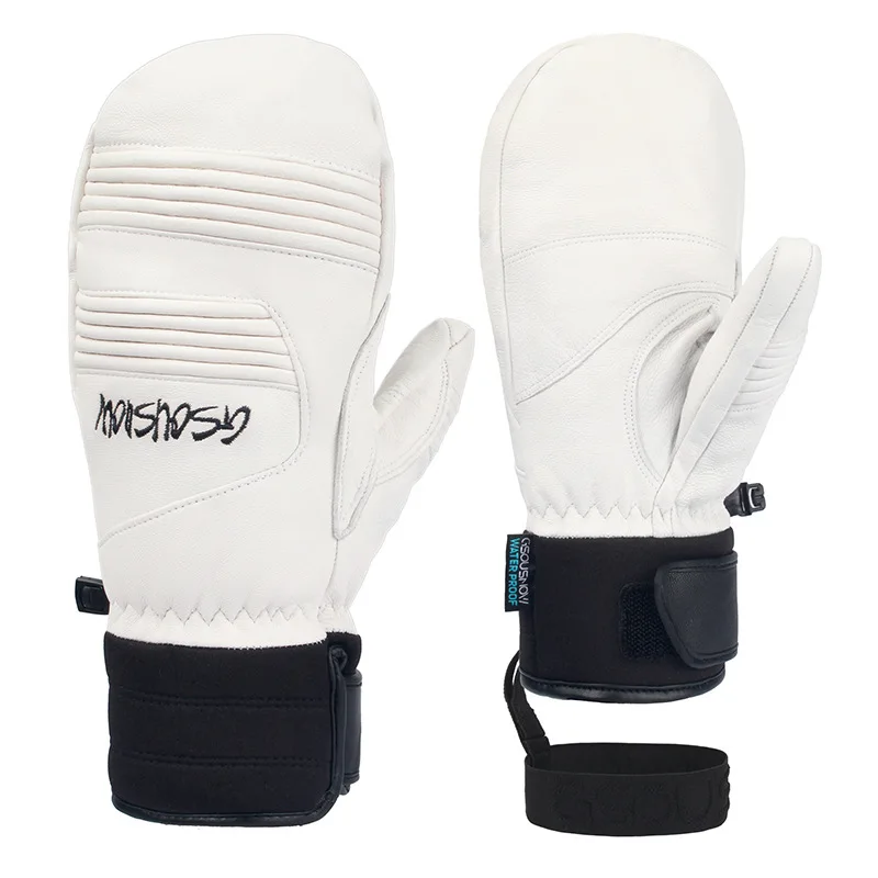 Guantes de esquí para hombre y mujer, manoplas de nieve impermeables y a prueba de viento con algodón cálido, equipo de protección para deportes de invierno, 2024