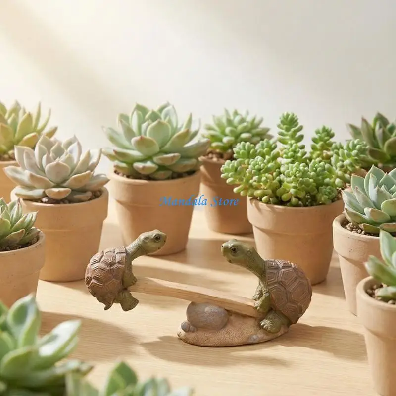 U2JC Creative Turtles Teeter Sculpture Fine Beautiful Handcrafted Turtles Decoration