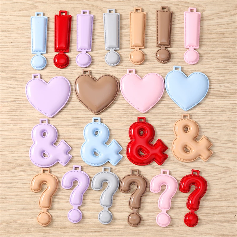 5 Stück niedliche, bunte Emaille-Anhänger in Form von Herzen und Fragezeichen für die Schmuckherstellung, Halsketten, Ohrringe, Schlüsselanhänger, DIY-Bastelarbeiten, Geschenk – Detail 1