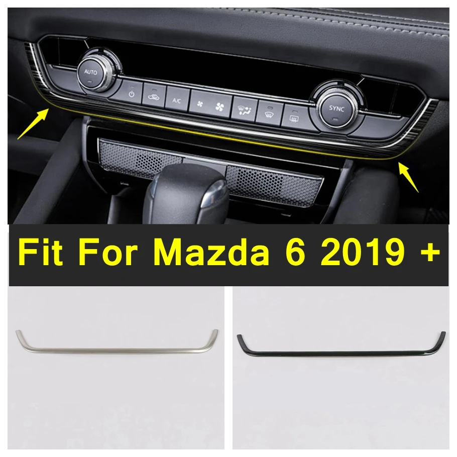 

Car Styling AC Panel Air Conditioning Control Knob Decor Sticker Interior Molding For Mazda 6 2019 - 2024 Silver / Black Brushed