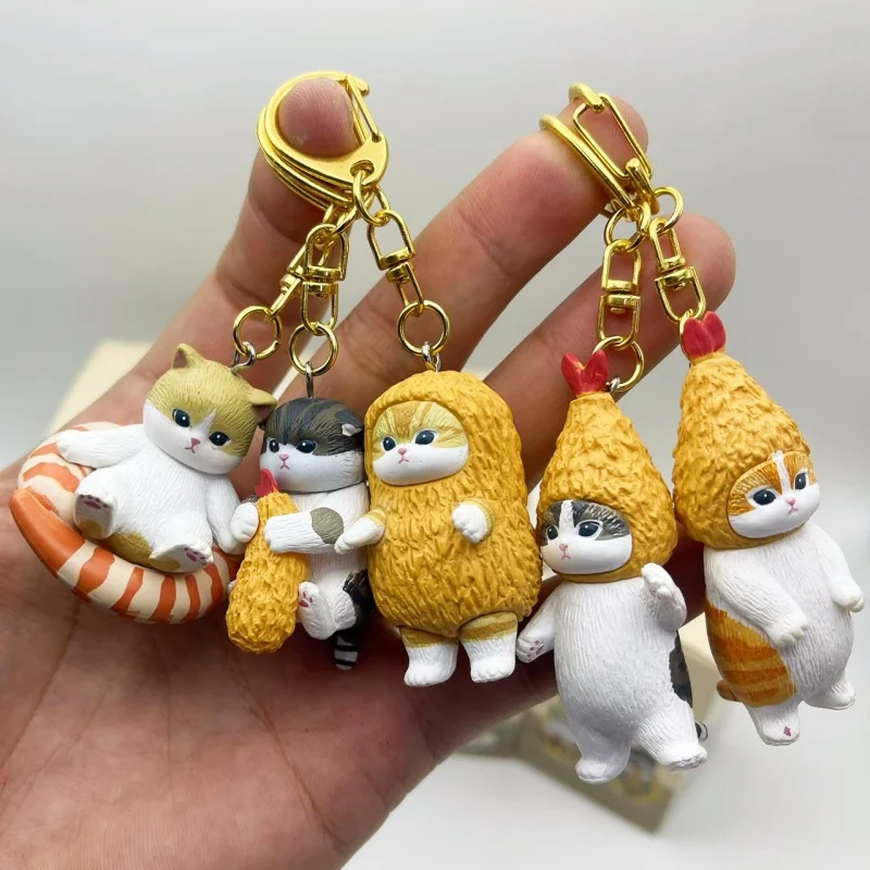 New Arrival Kitan Mofusand Cats Cosplay Tempura Fried Shrimp Chips Food Series Keychain Toy Kitten Collecte Blind Box Xmas Gifts