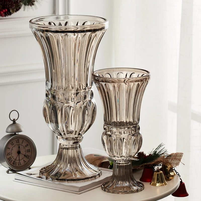 European King Size Crown Embossed Crystal Glass Vase