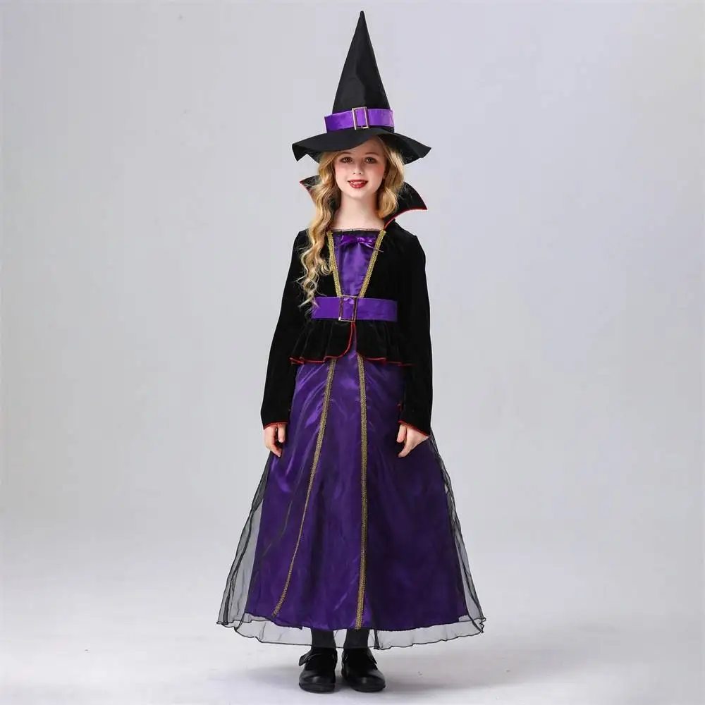 2024 delle nuove donne dei bambini loween Cosplay Viola Strega Dr Cappello Set Ruolo-plang Costume Collezione Estiva Xiao Marca