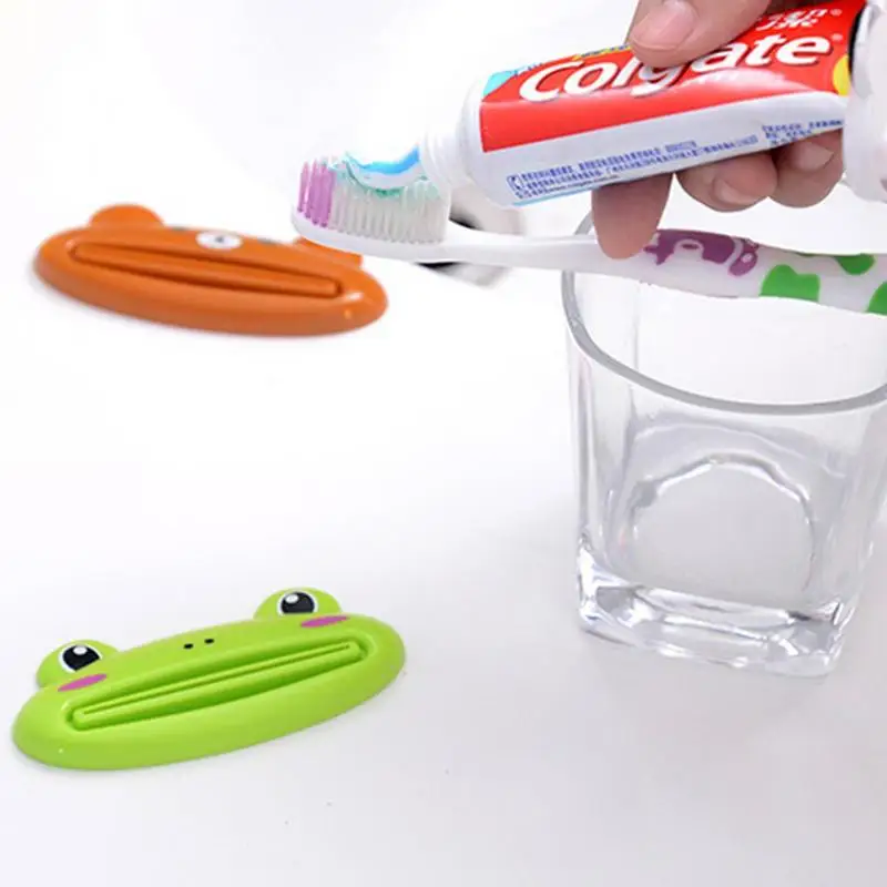 Cartoon Toothpaste Squeezer Tube Cute Kids Toothpaste Dispenser Frog Panda Bear Shaped Toothpaste Extruder Bathroom Accessories