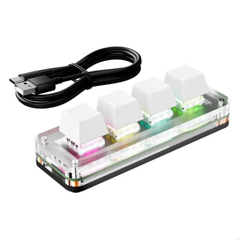 G6DD Portable Mini Keyboards With 4 Customizable Keys Keypad For Crosses Platform Use