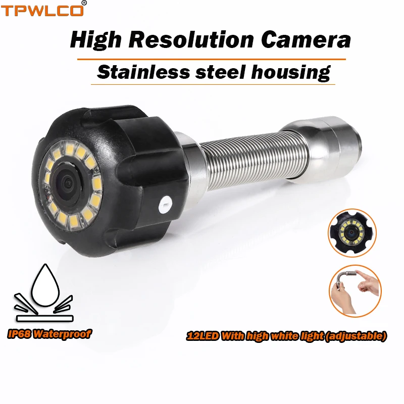 

Diameter 23mm Industrial Endoscope Camera Head With 12pcs Adjusting LED Lights For Pipe Drain Sewer Inspection System