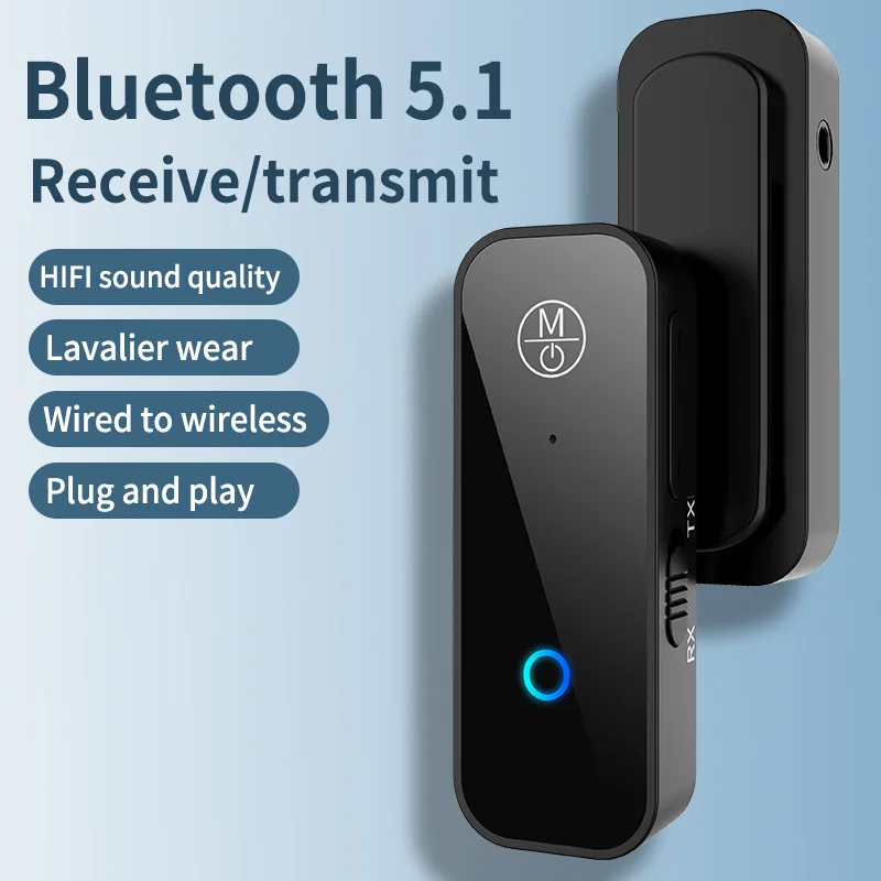B28 Lavalier Bluetooth 5.1 2 in 1 Transmitter Receiver Adapter Wireless AUX Audio For Car Music Headphone Speaker 3.5mm Jack