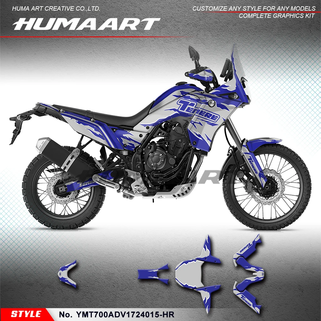 

HUMAART Sticker Sheet Motorcycle Decals for Yamaha Ténéré 700 Tenere 700 T700 T7 2017-2024, Repair, YMT700ADV1724015-HR