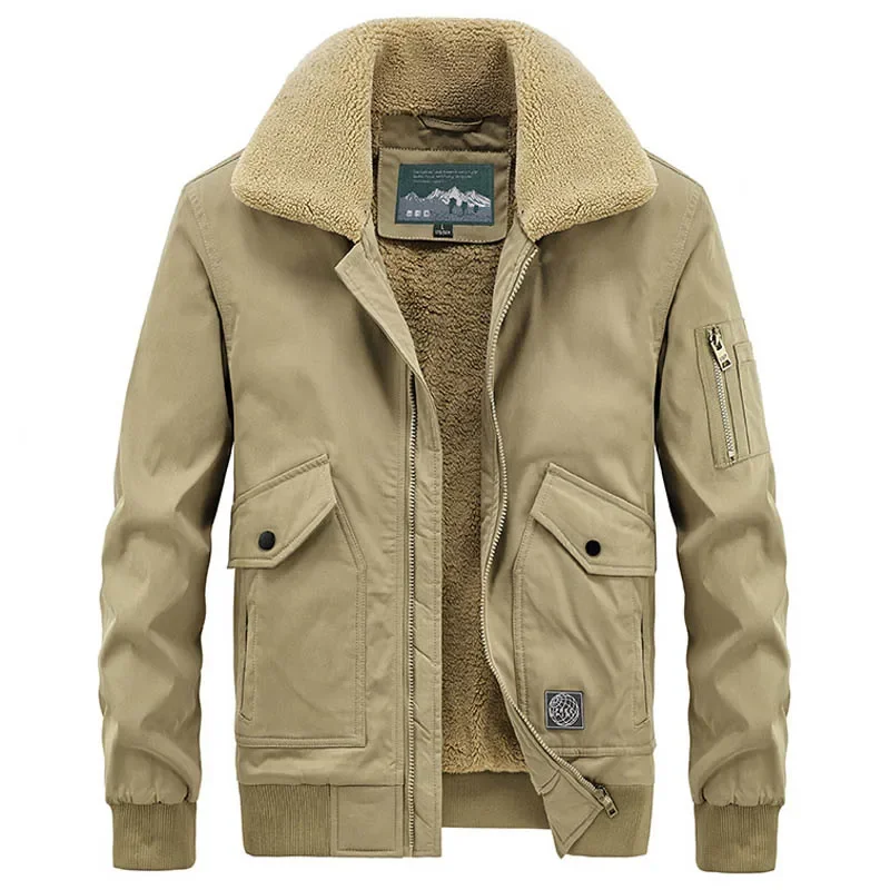 Winter Fleece Parkas Men Warm Windproof Jackets Thick Parka Coat Mens Fur Linner Outerwear Casual Cotton Padded Jacket Clothing
