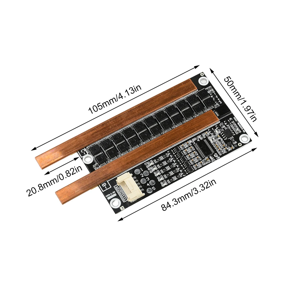 BMS 3S 12.6V 4S 16.8V 18650 Scheda di protezione della batteria al litio con corrente continua bilanciata 120A Picco 750A Stessa porta