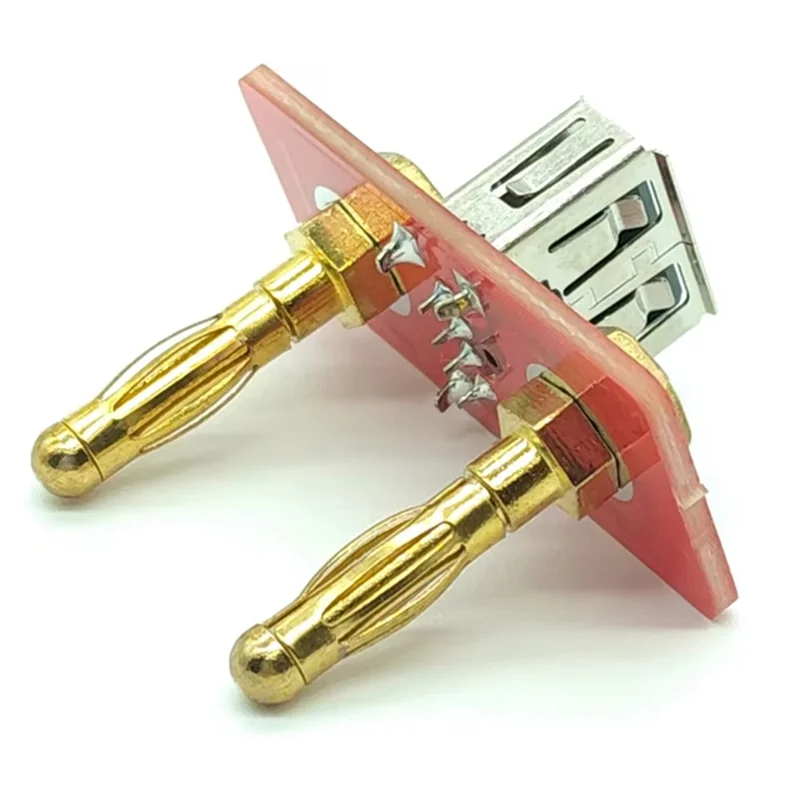 ABKY-USB A Port With 19.05Mm Distance Banana Plug DC Power Supply To USB 5V Output Plug Phone Charging Current Testing Tool