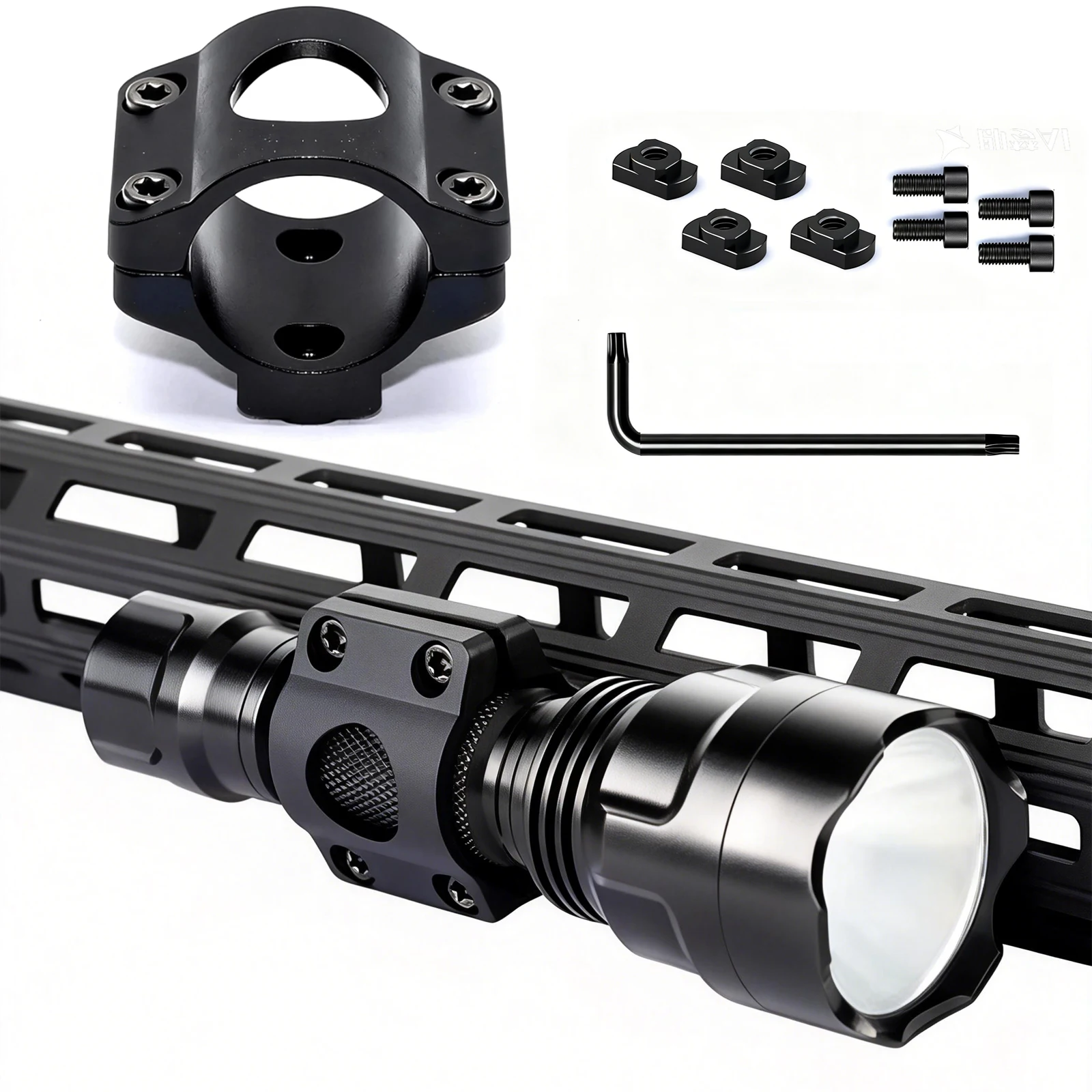 Scope Optics Flashlight Laser Mount 25.4mm 1 inch Clamping Holder For Hunting Mlok Rail Systems