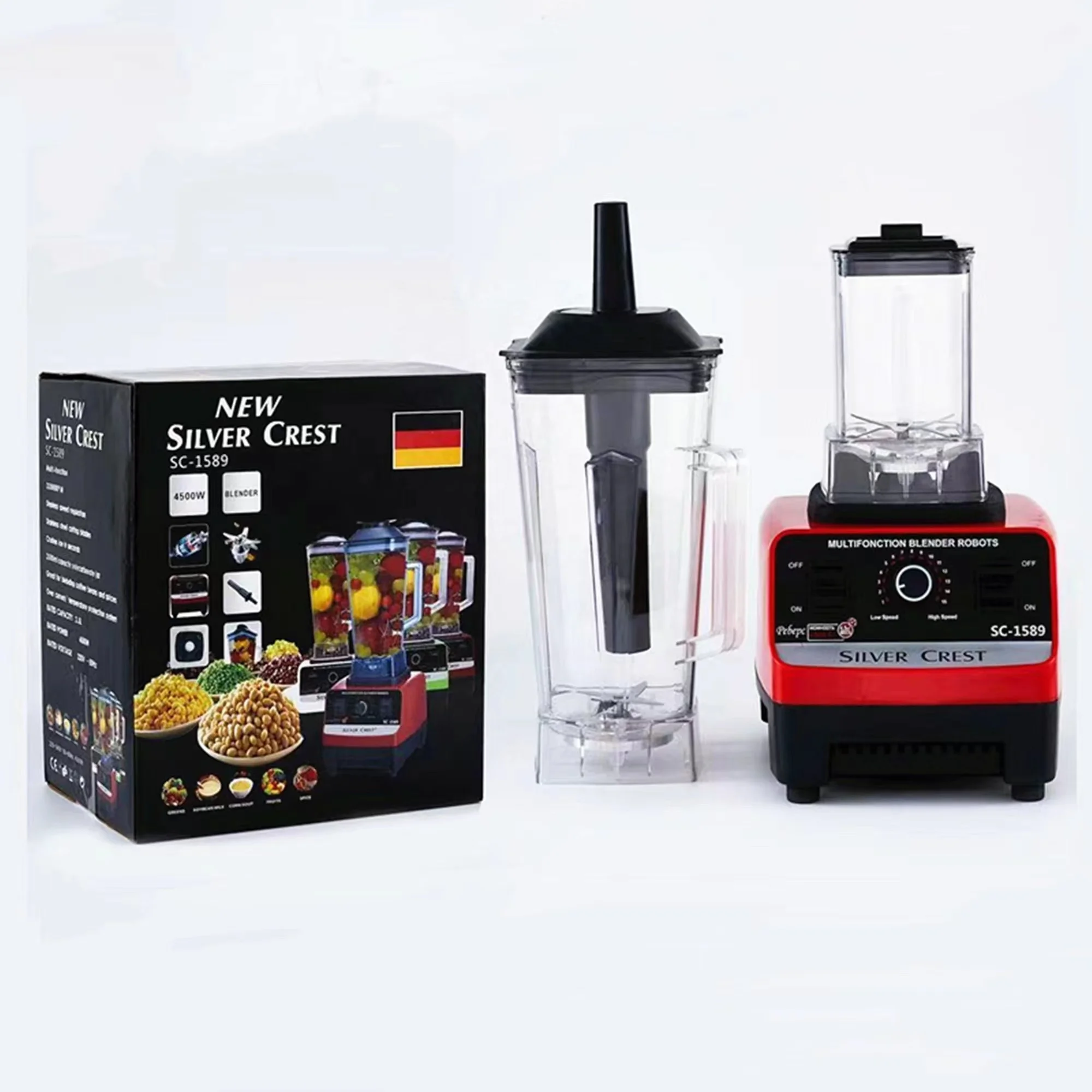 Imagem -04 - para Liquidificador Silver Crest 2l 3000 4500w Liquidificador Comercial Grande e Poderoso para Smoothies Sc1589