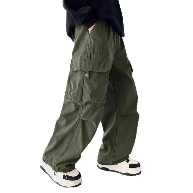 

2026 Boys‘ Cargo Sweatpants, Spring Autumn Loose Fit Casual Pants for Big Kids Trendy Long Trousers New Arrival