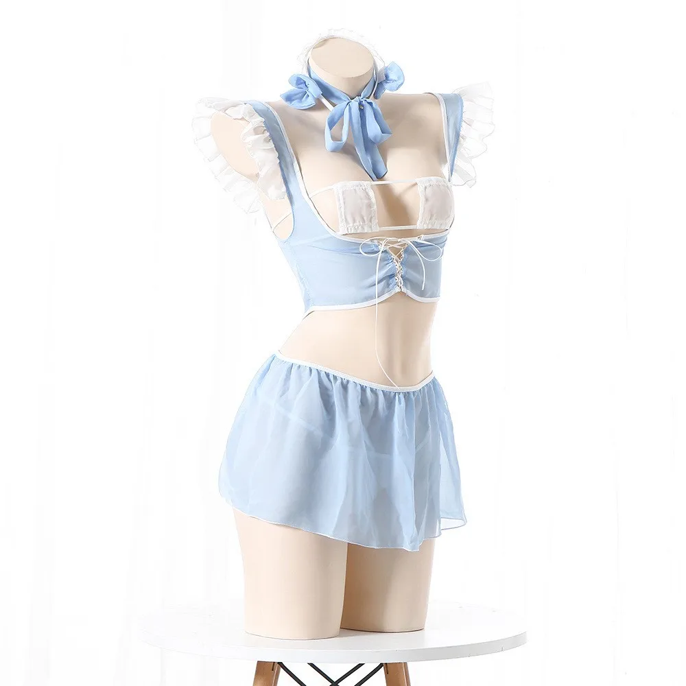 Anime Cosplay fur s for Women, Servant Uniform, Py Play Maid, Underwear, Sexy, Blue, White, Sweet Lingerie, Night Club Party