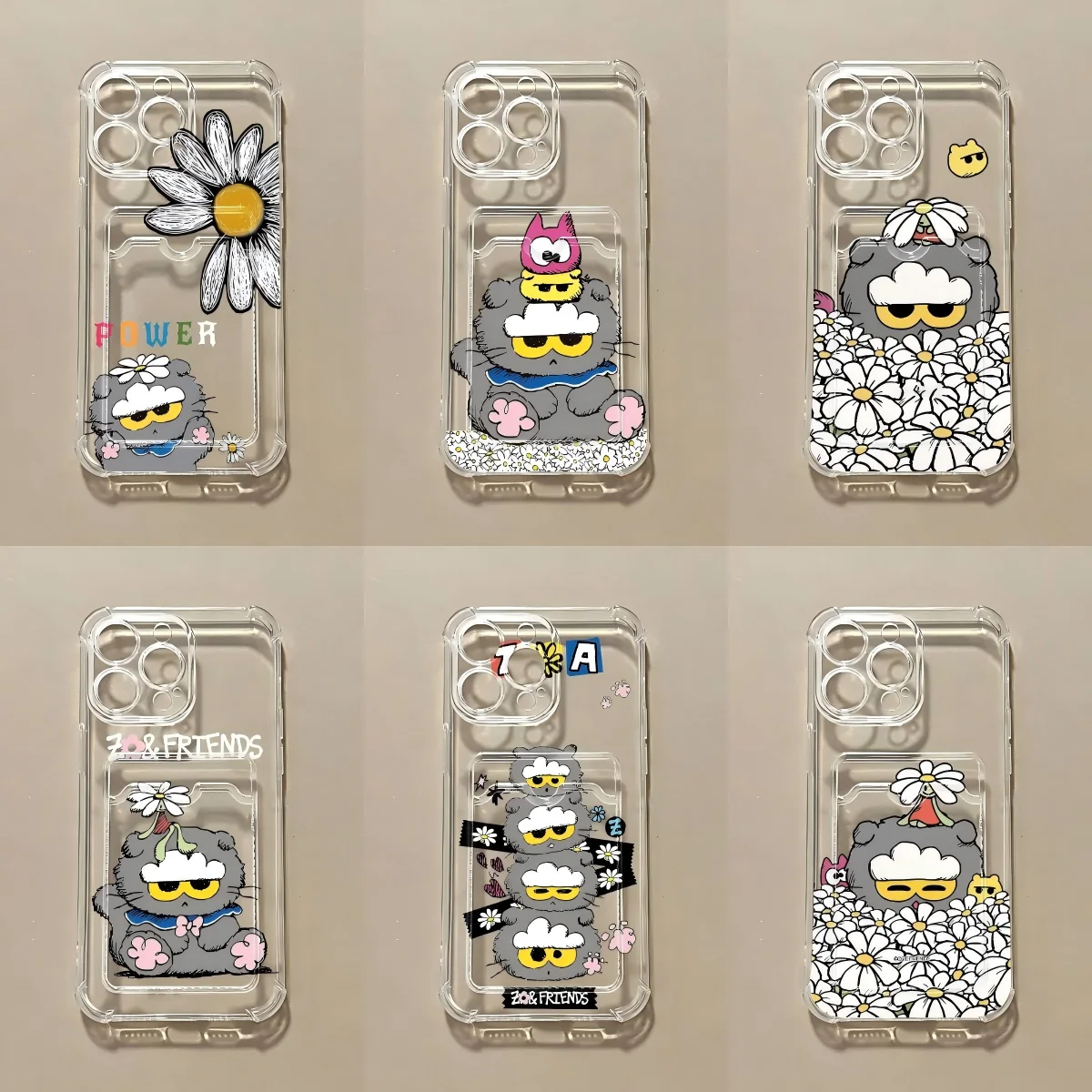 Clmj luxury Cute ZO&FRIENDS Card Hold Phone Case For Samsung Galaxy S26 S25 S24 S23 S22 S21 Edge Plus Ultra M33 M53 M545G Airbag